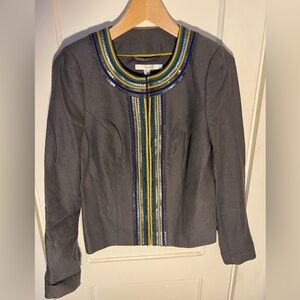 Boden linen cotton blazer jacket with sequin trim